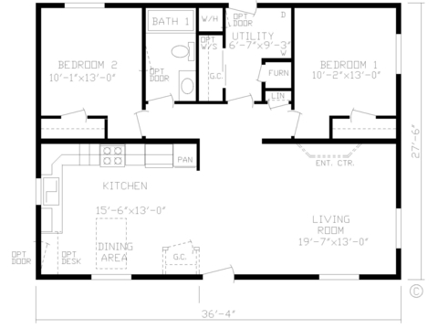 The Paradise 28362A | 2 bedroom, 1 bathroom, 999 sqft home | Built by Cavco - Montevideo in Montevideo, MN.