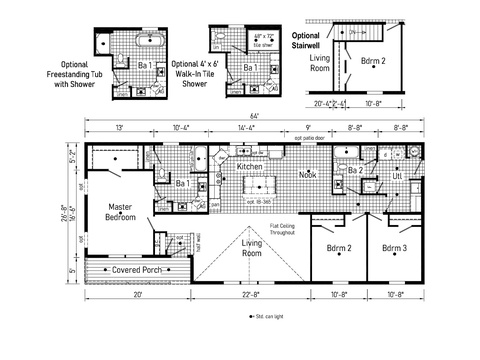 Alnitak 28643A | 3 bedroom, 2 bathroom, 1707 sqft home. Built by Cavco - Clarion in Shippenville, PA.