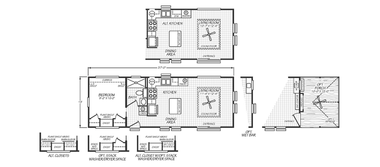 Lake Charles 13371A | 1 bedroom, 1 bathroom, 494 sqft home | Built by Cavco - Ocala in Ocala, FL.