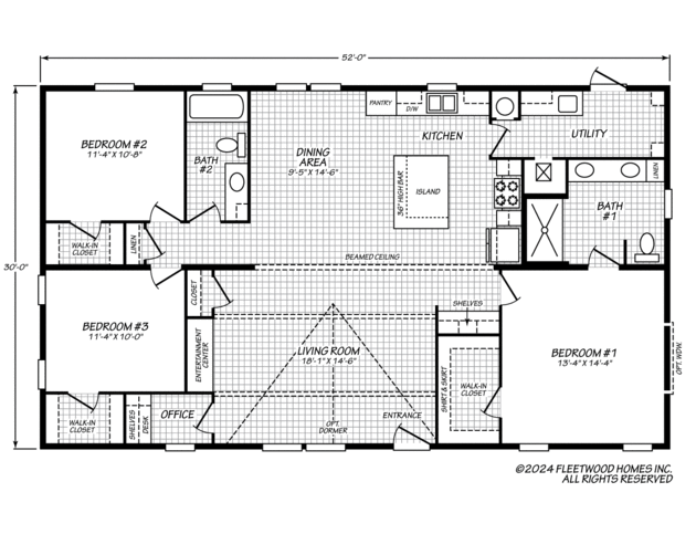 Elevation 32523D Manufactured Home from Fleetwood Homes, a Cavco Company