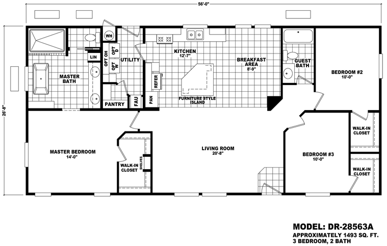 Desert Ridge 28563A Manufactured Home from Durango Homes, a Cavco Company