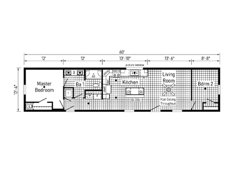 Blazer Elite 1 14602F | 2 bedroom, 1 bathroom, 800 sqft home. Built by Cavco - Clarion in Shippenville, PA.