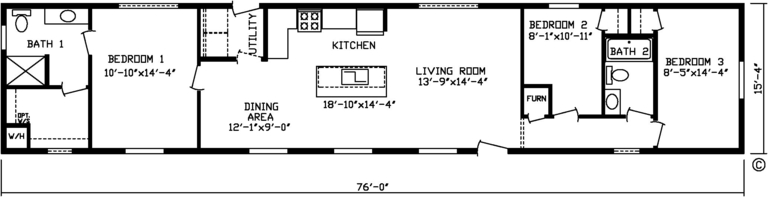 Pebble Beach 16763A | 3 bedroom, 2 bathroom, 1165 sqft home | Built by Cavco - Montevideo in Montevideo, MN.