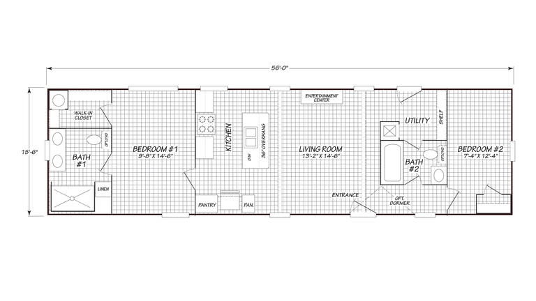 Baby K 16562K | 2 bedroom, 2 bathroom, 868 sqft home. Built by Cavco - Lafayette in Lafayette, TN.