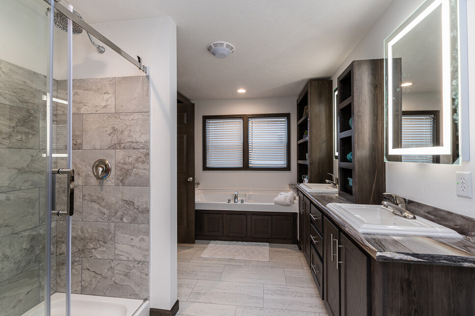 The ULTIMATE luxury bath in the Lincoln model by Friendship Homes