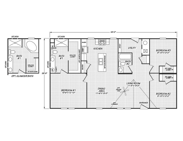 Imagination 28483I | 3 bedroom, 2 bathroom, 1280 sqft home. Built by Cavco - Lafayette in Lafayette, TN.