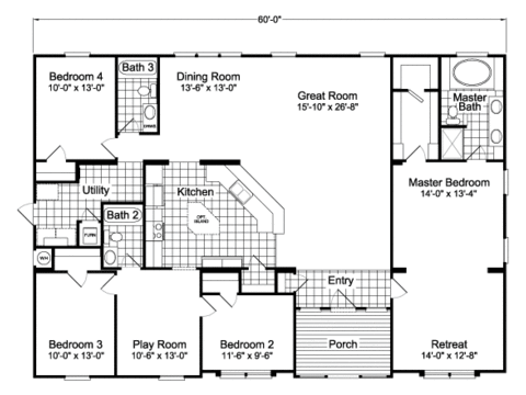Hacienda Flex | 4 Bedroom, 3 Bathroom, 2338 sqft home. Built by Cavco - Austin in Austin, TX.