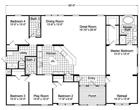 Hacienda Flex 57604A Manufactured Home from Palm Harbor Homes, a Cavco ...