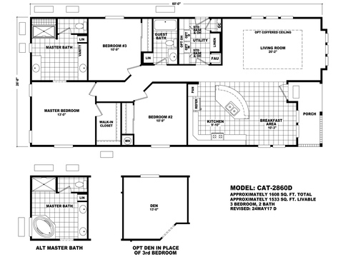 Catalina 28602D | 3 bedroom, 2 bathroom, 1608 sqft home. Built by Cavco - Phoenix in Phoenix, AZ