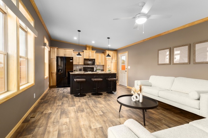 Outlook 16522A | 2 bedroom, 1 bathroom, 780 sqft home | Built by Cavco - Dorchester in Dorchester, WI.
