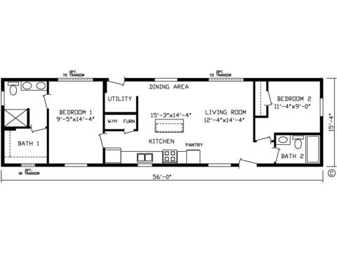 Silverleaf 16562A | 2 bedroom, 2 bathroom, 858 sqft home | Built by Cavco - Montevideo in Montevideo, MN.