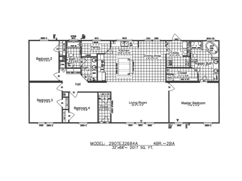 Ramon 32684A | 4 bedroom, 2 bathroom, 2018 sqft home | Built by Cavco - Moultrie in Moultrie, GA.