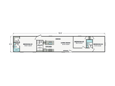 Luca 14763C | 3 bedroom, 2 bathroom, 1039 sqft home. Built by Cavco - Presidio in Presidio, TX.