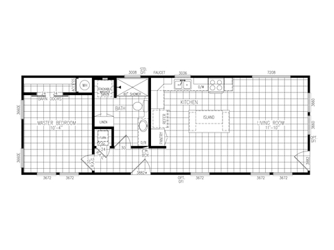 Crest 16451N | 1 bedroom, 1 bathroom, 698 sqft home. Built by Cavco - Lake Arlington in Fort Worth, TX.