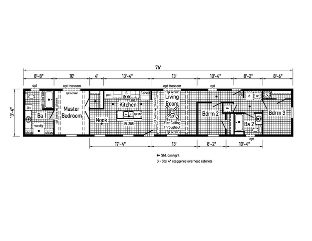 Beacon Prestige 14763B | 3 bedroom, 2 bathroom, 1013 sqft home. Built by Cavco - Shippenville in Shippenville, PA.