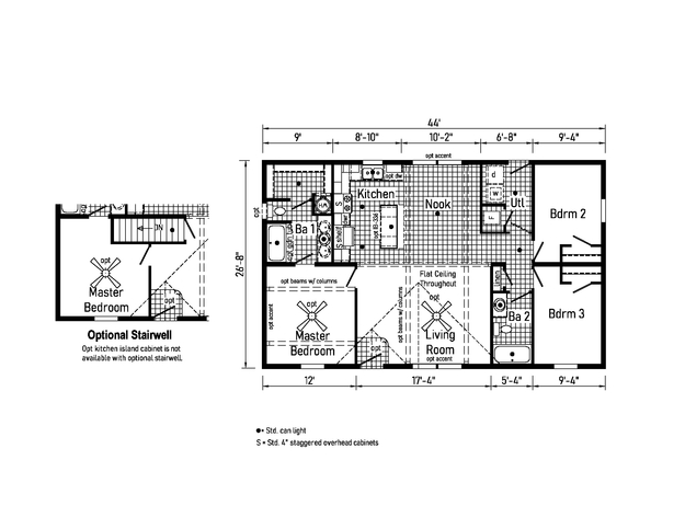 Beacon Prestige 28443A | 3 bedroom, 2 bathroom, 1173 sqft home. Built by Cavco - Shippenville in Shippenville, PA.