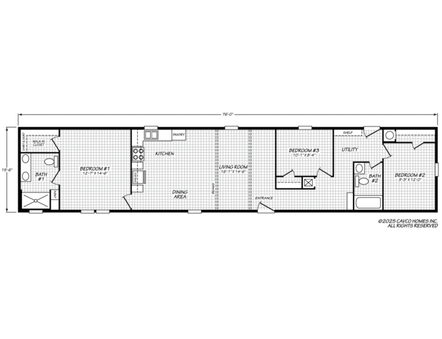 The Wildcat | 3 bedroom, 2 bathroom, 1178 sqft home. Built by Cavco - Lafayette in Lafayette, TN