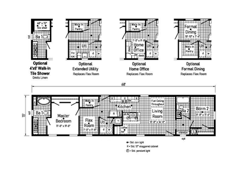 Landmark Single 16682C | 2 bedroom, 2 bathroom, 1020 sqft home | Built by Cavco - Goshen in Goshen, IN.