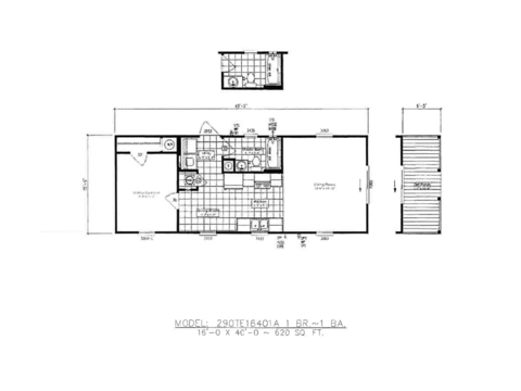 Wall 16401A | 1 bedroom, 1 bathroom, 620 sqft home | Built by Cavco - Moultrie in Moultrie, GA.
