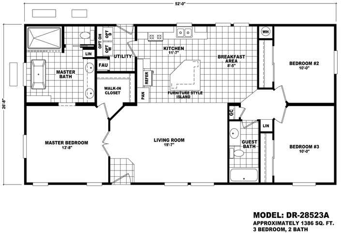 Desert Ridge 28523A Manufactured Home from Durango Homes, a Cavco Company