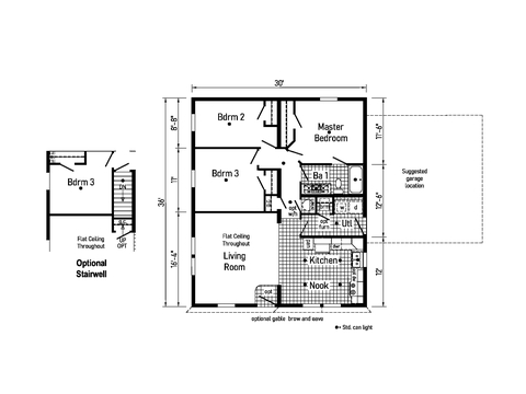 Beacon Ranch 32363A | 3 bedroom, 2 bathroom, 1080 sqft home. Built by Cavco - Shippenville in Shippenville, PA.