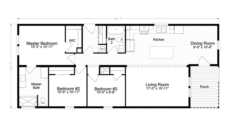 The Nano | 3 bedroom, 2 bathroom, 1306 sqft home. Built by Cavco - Plant City in Plant City, FL.