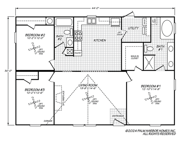 Heritage 30443E Manufactured Home from Palm Harbor Homes, a Cavco Company