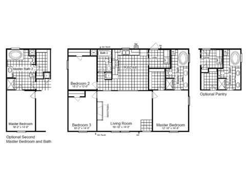 Heritage 30443E | 3 bedroom, 2 bathroom, 1312 sqft home | Built by Cavco - Fort Worth in Fort Worth, TX.