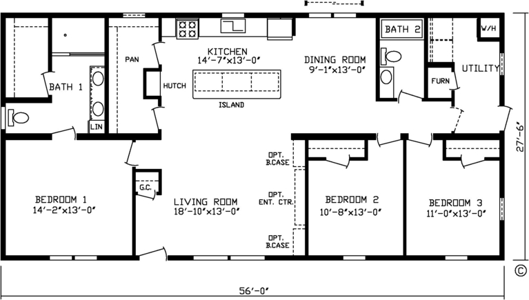 The Aberdeen 142088KZEZ Modular Home from Friendship Homes, a Cavco Company