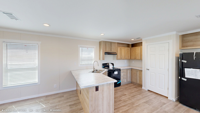 Overlook 16763B | 3 bedroom, 2 bathroom, 1140 sqft home. Built by Cavco - Lancaster in Lancaster, TX.