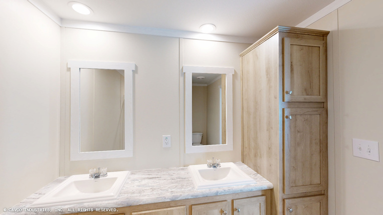 Overlook 16763B | 3 bedroom, 2 bathroom, 1140 sqft home. Built by Cavco - Lancaster in Lancaster, TX.