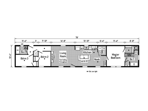 Deimos 14763A | 3 bedroom, 2 bathroom, 1013 sqft home. Built by Cavco - Clarion in Shippenville, PA.