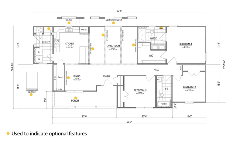 Sweetgrass | 3 bedroom, 2 bathroom, 1551 sqft home | Built by Cavco - Martinsville in Martinsville, VA.