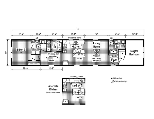 Sapphire 16762A | 2 bedroom, 2 bathroom, 1140 sqft home | Built by Cavco - Dorchester in Dorchester, WI.