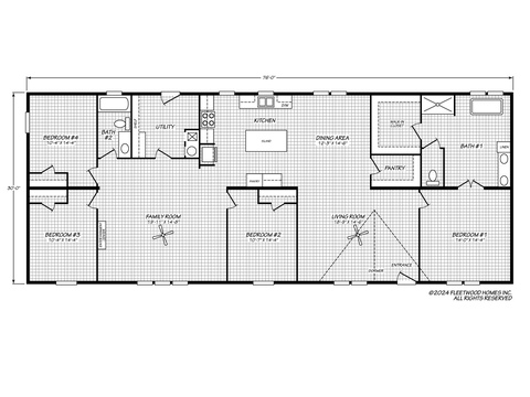 Heritage Pointe 32764I | 4 bedroom, 2 bathroom, 2280 sqft home | Built by Cavco - Rocky Mount in Rocky Mount, VA.