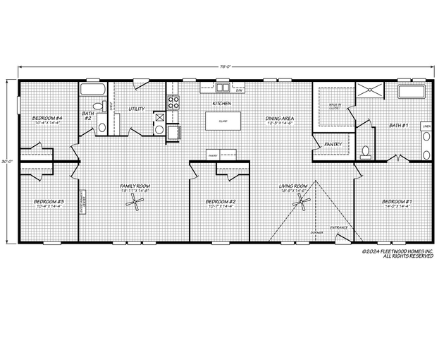 Heritage Pointe 32764I | 4 bedroom, 2 bathroom, 2280 sqft home | Built by Cavco - Rocky Mount in Rocky Mount, VA.