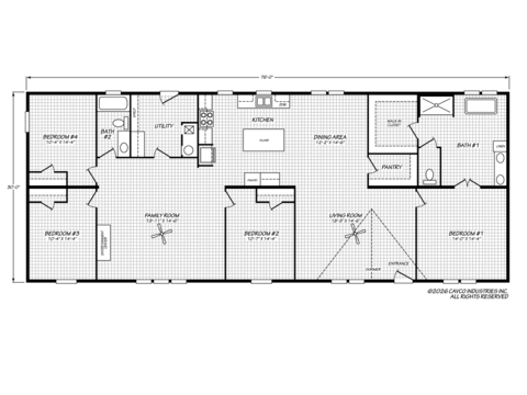 Heritage Pointe 32764I | 4 bedroom, 2 bathroom, 2280 sqft home | Built by Cavco - Rocky Mount in Rocky Mount, VA.