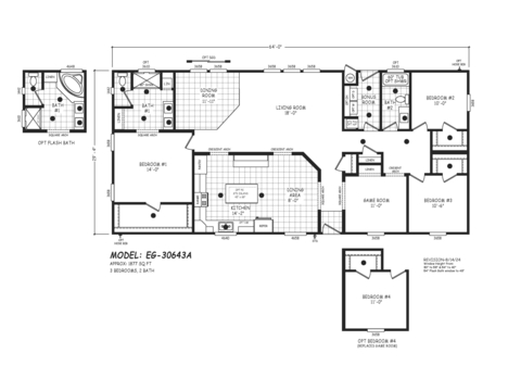 Edge 30643A | 3 Bedroom, 2 Bathroom, 1877 sqft home | Built by Cavco - Goodyear in Goodyear, AZ.