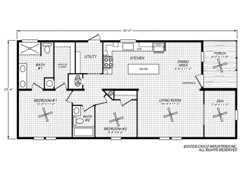 Craft Select 24522A | 2 bedroom, 2 bathroom, 1248 sqft home. Built by Cavco - Plant City in Plant City, FL.