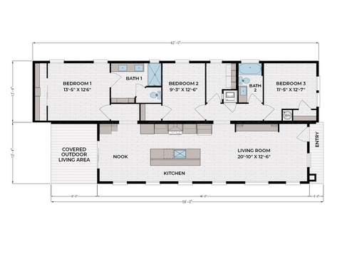 Echelon 28623A | 3 bedroom, 2 bathroom, 1613 sqft home. Built by Cavco - Plant City in Plant City, FL.