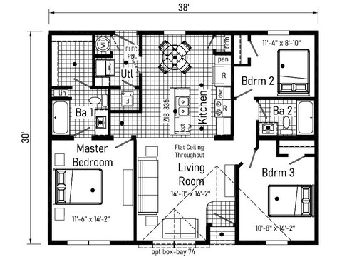 Multi Family Pod 32383D | 3 bedroom, 2 bathroom, 1140 sqft home | Built by Cavco - Goshen in Goshen, IN.