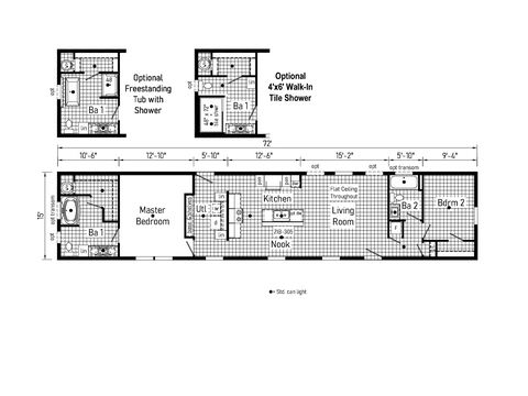 Westlake Single 16722A | 2 bedroom, 2 bathroom 1080 sqft home | Built by Cavco - Dorchester in Dorchester, WI.