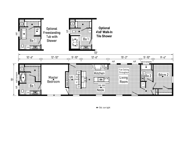 2 Bed Manufactured Home (Single-wide) for Sale - Westlake Single 16722A