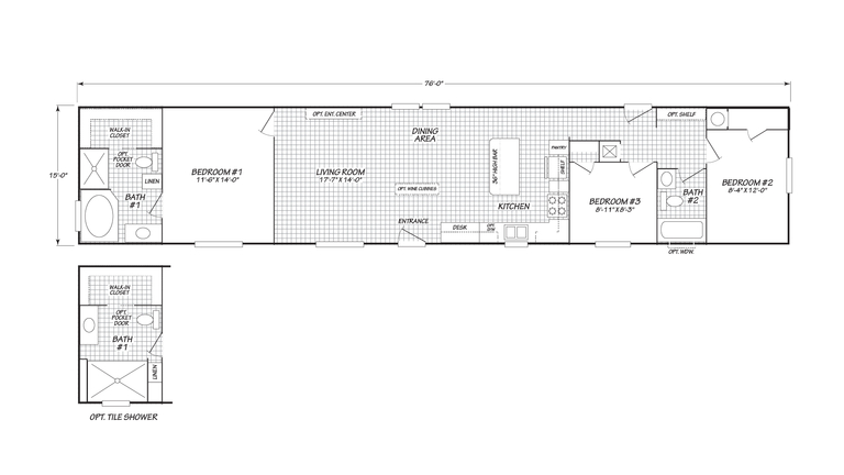 Spire 16763Y | 3 bedroom, 2 bathroom, 1140 sqft home | Built by Cavco - Nampa in Nampa, ID.