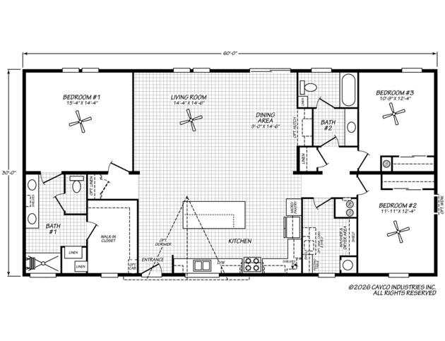 Delilah 30603A | 3 bedroom, 2 bathroom, 1800 sqft home. Built by Cavco - Plant City in Plant City, FL.