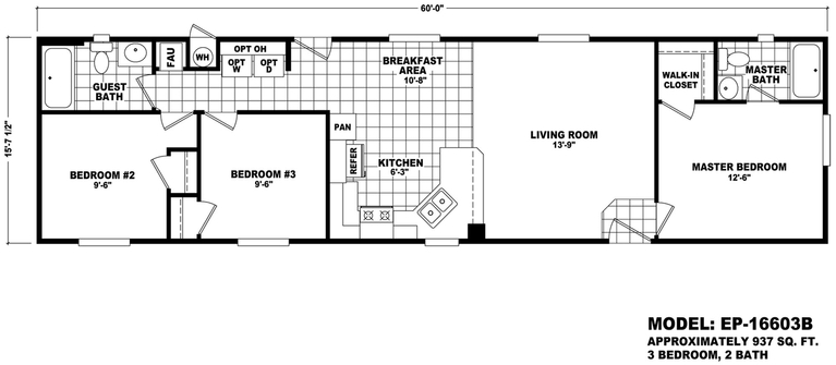 Economy Plus 16603b Manufactured Home From Durango Homes, A Cavco Company