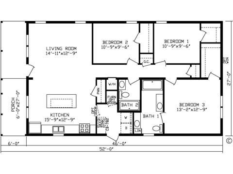 The Timberlake | 3 bedroom, 2 bathroom, 1242 sqft home. Built by Cavco - Nappanee in Nappanee, IN