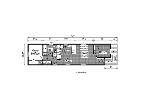 Westlake Single 14562A | 2 bedroom, 1 bathroom, 747 sqft home | Built by Cavco - Dorchester in Dorchester, WI.