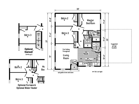 Beacon Ranch 32373AM | 3 bedroom, 1 bathroom, 1080 sqft home. Built by Cavco - Shippenville in Shippenville, PA.