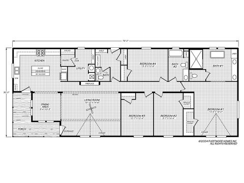 Country Manor 32764M | 4 bedroom, 2.5 bathroom, 2280 sqft home | Built by Cavco - Rocky Mount in Rocky Mount, VA.